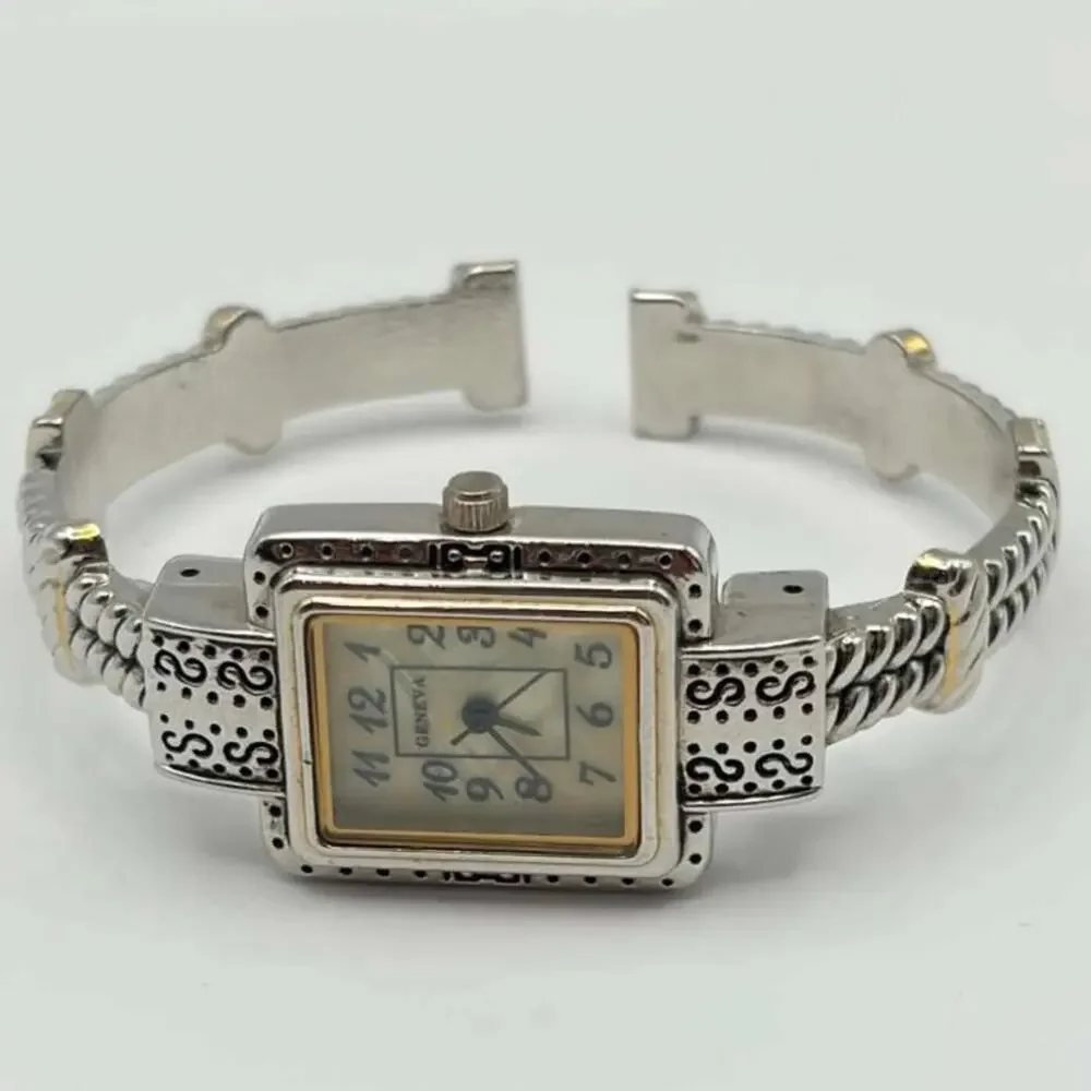 Silver Twist Geneva Watch
